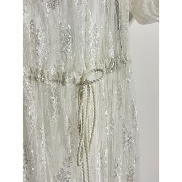 Anthropologie Lace Dress XS Let Me Be Ivory Maxi Slip Lined Romantic Petite NEW - Picture 8 of 13
